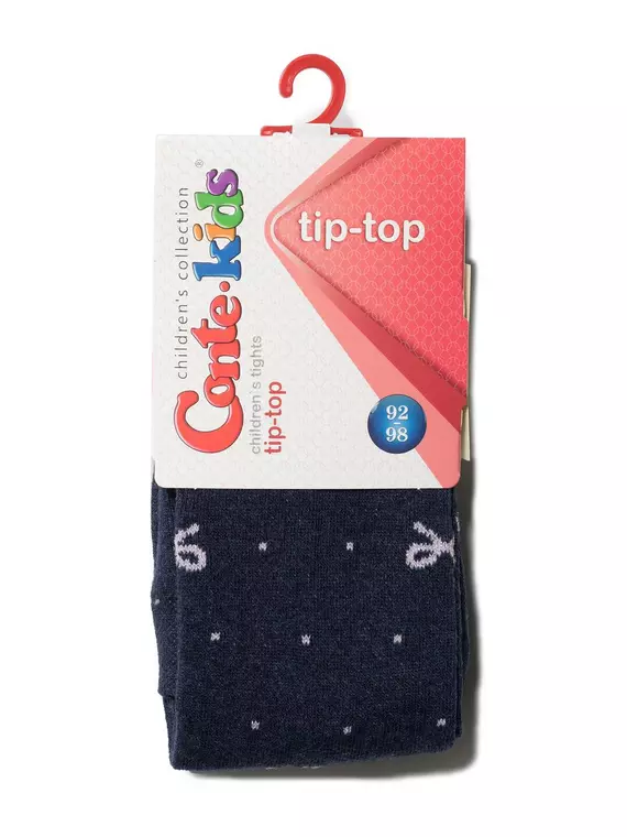 Хлопковые детские колготки tip-top с люрексом 545 темно-синий, 19С-36СП, 128-134 (20), CONTE-KIDS,  - 2