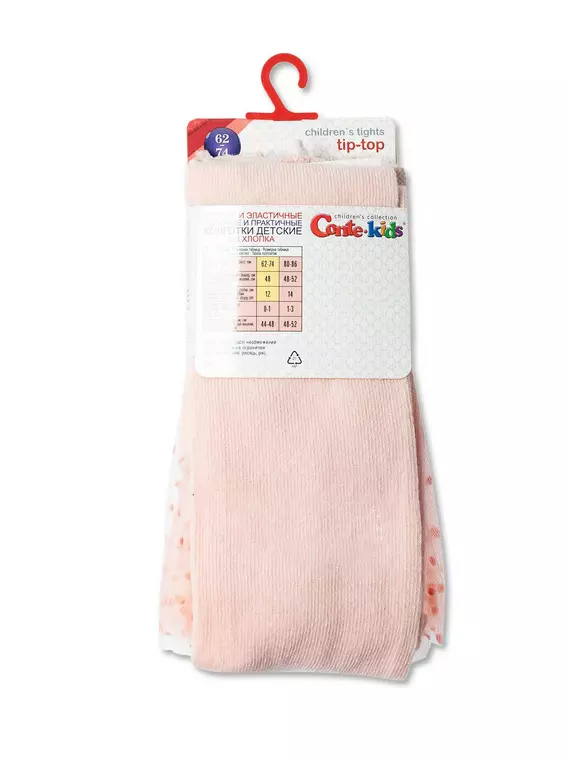 Хлопковые детские колготки tip-top с декоративной юбочкой из фатина 000 персик, 19С-151СП, 80-86 (14), CONTE-KIDS,  - 3