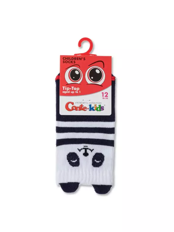 Хлопковые детские носки tip-top (мордашки) 563 белый-темно-синий, 17С-59СП, 12, CONTE-KIDS,  - 2