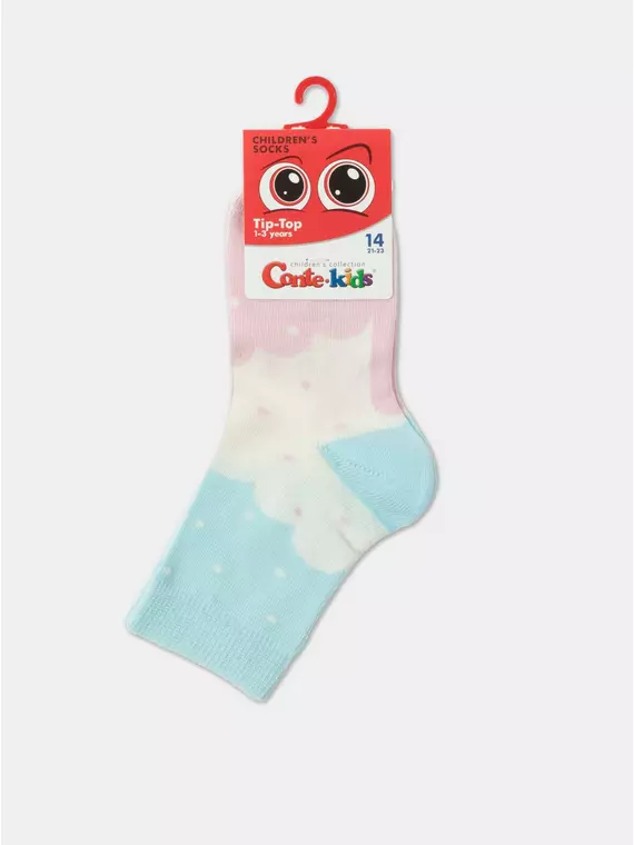 Хлопковые детские носки tip-top с рисунками 586 бирюза-розовый, 5С-11СП, 12, CONTE-KIDS,  - 2