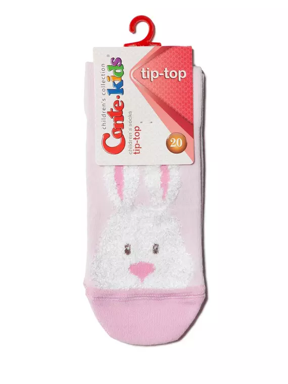Хлопковые носки tip-top с пушистым рисунком "зайчик" 420 светло-розовый, 18С-267СП, 22, CONTE-KIDS,  - 2