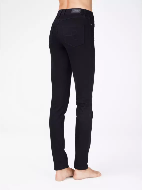Ультрамягкие женские черные джинсы с эффектом "мгновенная коррекция живота" con-91 черный, , 170-94/S, CONTE ELEGANT, - 2