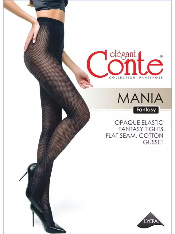 Колготки женские с ажурным рисунком mania grafit, 19С-11СП, 2, CONTE ELEGANT,  - 2