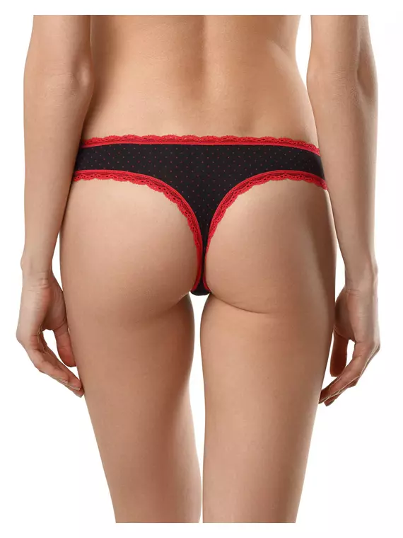 Трусы женские "стринг" lazy days conte lst 1004 (в коробке) black-red, 18С-792ТСП, 94/S, CONTE ELEGANT,  - 2