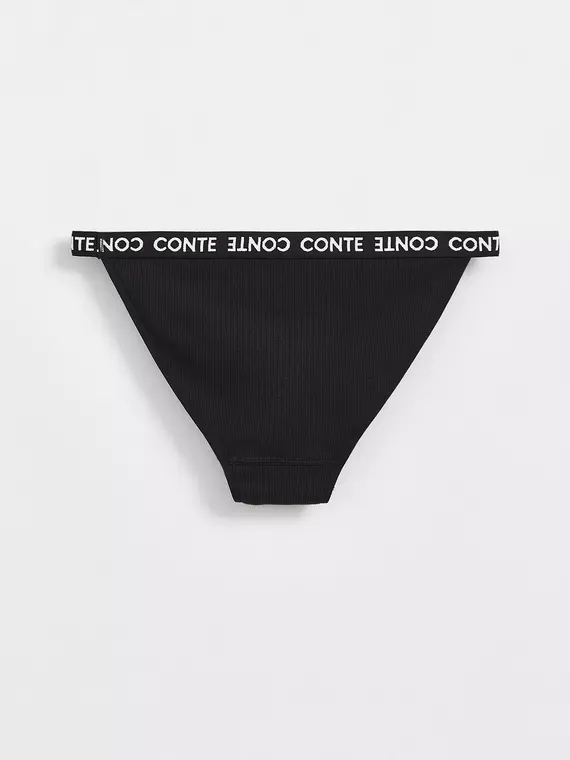 Трусы женские «танга» из хлопка в рубчик active base lta 1261 black, , 94/S, CONTE ELEGANT, - 4