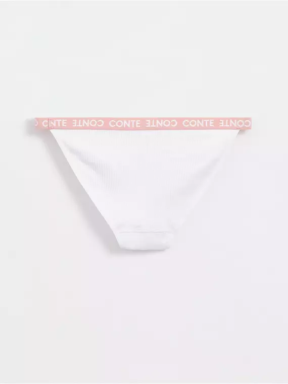 Трусы женские «танга» из хлопка в рубчик active base lta 1261 off-white, , 90/XS, CONTE ELEGANT, - 3