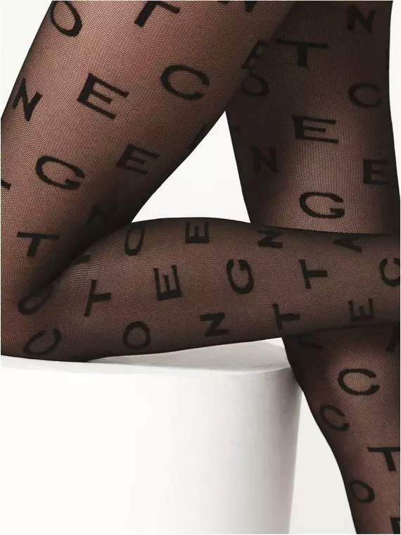 Колготки с графическим рисунком fantasy logo nero, 21С-104/1СП, 3, CONTE ELEGANT,  - 4