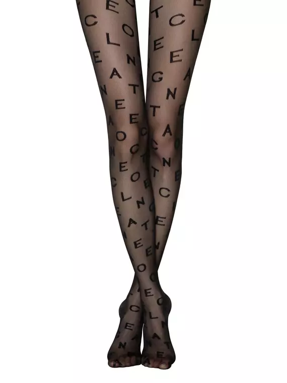 Колготки с графическим рисунком fantasy logo nero, 21С-104/1СП, 3, CONTE ELEGANT,  - 2