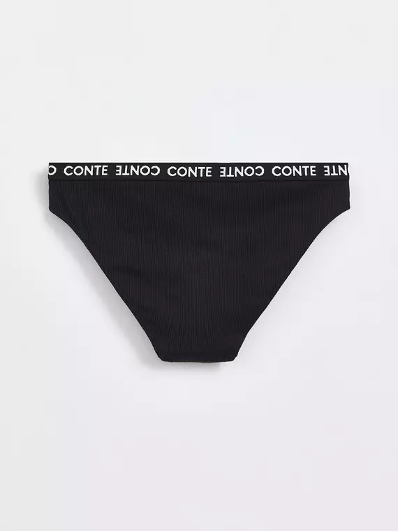 Трусы женские «бикини» из хлопка в рубчик active base lb 1258 black, , 90/XS, CONTE ELEGANT, - 2