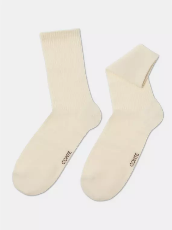 Удлиненные женские  хлопковые носки active 000 молочный, 20С-20СП, 36-38 (23-25), CONTE ELEGANT,  - 3