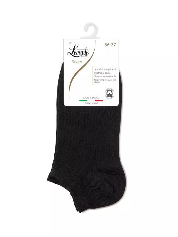 ​ультракороткие женские носки из хлопка levante 000 черный, , 36-37 (23), LEVANTE, - 3