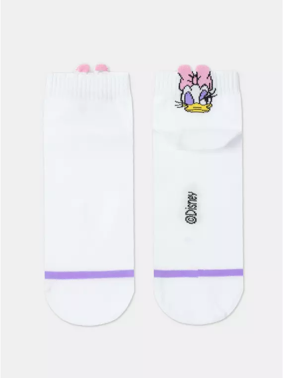 Короткие женские хлопковые носки с рисунками ©disney и пикотом-«язычком» 362 белый, , 36-39 (23-25), , - 4