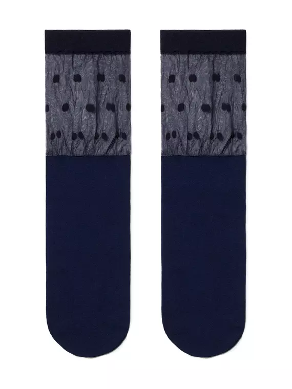 Удлиненные женские носки с прозрачным верхом в горошек fantasy marino, 19С-29СП, 36-39 (23-25), CONTE ELEGANT,  - 2