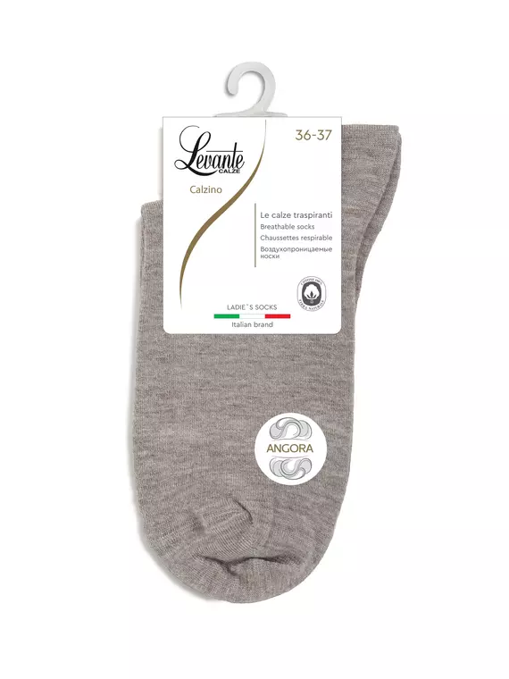 Носки женские вискозные levante с добавлением шерсти (ангоры) 000 серо-бежевый, , 36-37 (23), LEVANTE, - 3