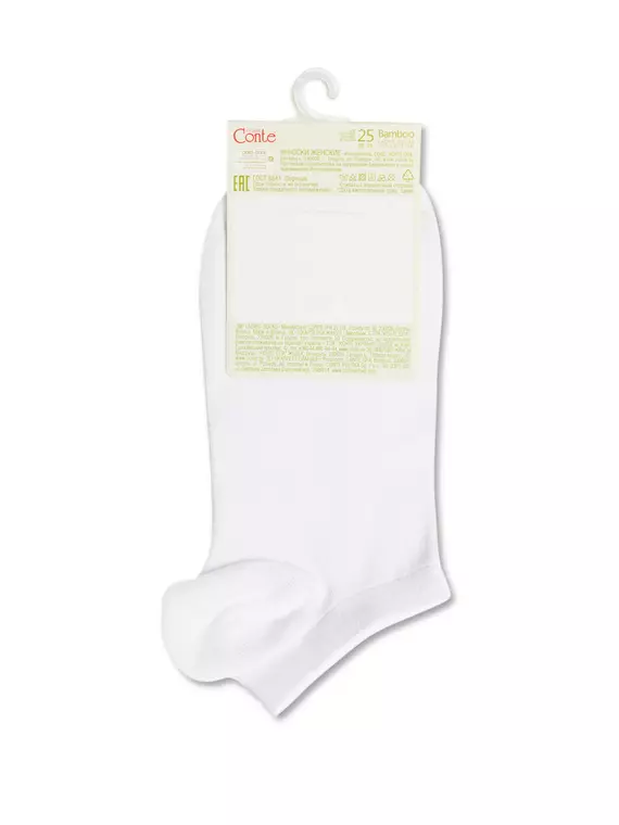 Ультракороткие женские носки из бамбуковой пряжи bamboo белый, 20С-96СП, 36-38 (23-25), CONTE ELEGANT,  - 4