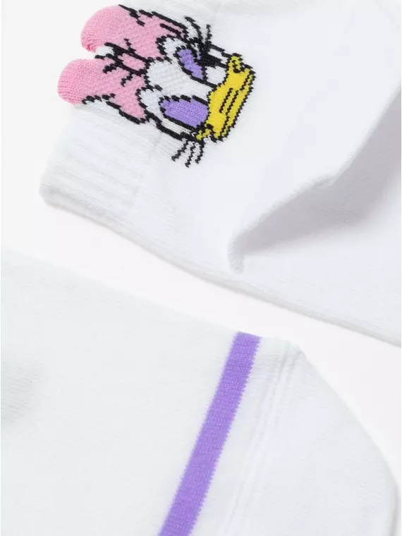 Короткие женские хлопковые носки с рисунками ©disney и пикотом-«язычком» 362 белый, , 36-39 (23-25), , - 5