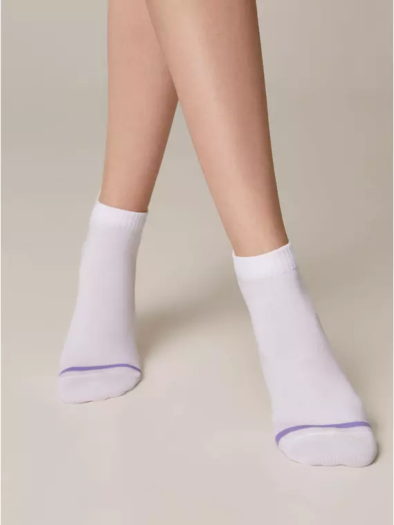 Короткие женские хлопковые носки с рисунками ©disney и пикотом-«язычком» 362 белый, , 36-39 (23-25), , - 3