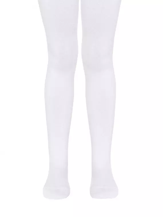 Детские махровые колготки sof-tiki (махровые внутри) однотонные 000 белый, , 128-134 (20), CONTE-KIDS, - 1
