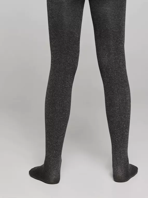 Плотные детские меланжевые колготки из микрофибры melange grafit, 20С-110СП, 128-134, CONTE ELEGANT,  - 4