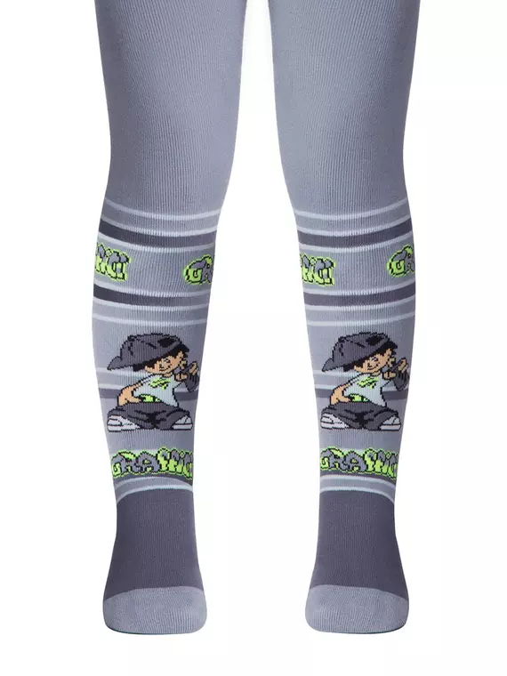 Детские колготки sof-tiki (махровые внутри) с рисунками 391 светлый джинс, 7С-38СП, 62-74 (12), CONTE-KIDS,  - 1