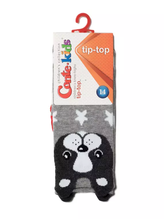 Хлопковые гольфы tip-top с забавными мордашками 042 серый, 19С-141СП, 16, CONTE-KIDS,  - 2