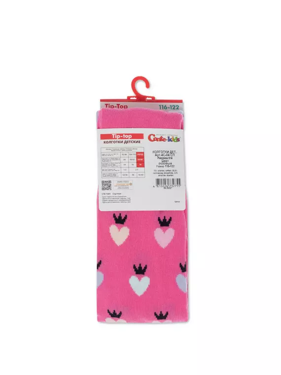 Хлопковые детские колготки tip-top 614 розовый, 4С-04СП, 116-122 (18), CONTE-KIDS,  - 3