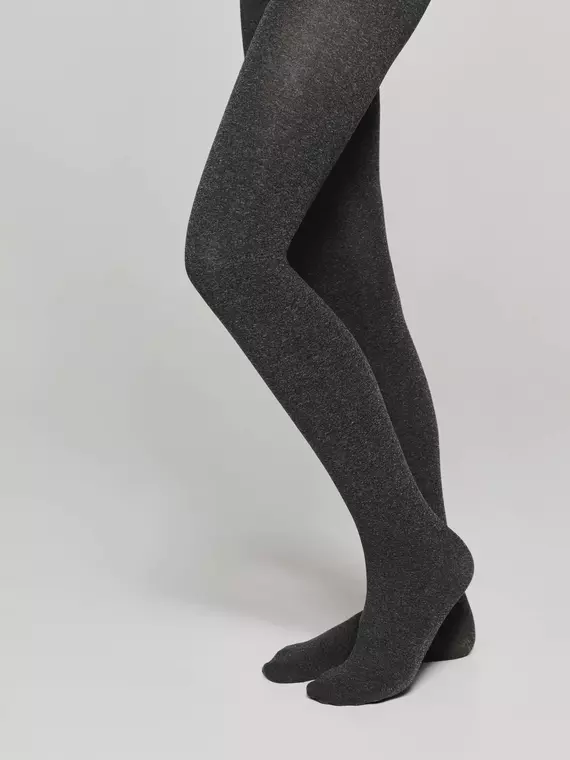 Плотные детские меланжевые колготки из микрофибры melange grafit, 20С-110СП, 128-134, CONTE ELEGANT,  - 3