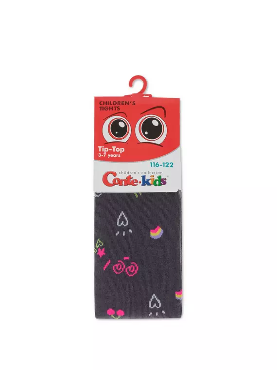 Хлопковые детские колготки tip-top 615 темно-серый, 4С-04СП, 116-122 (18), CONTE-KIDS,  - 2