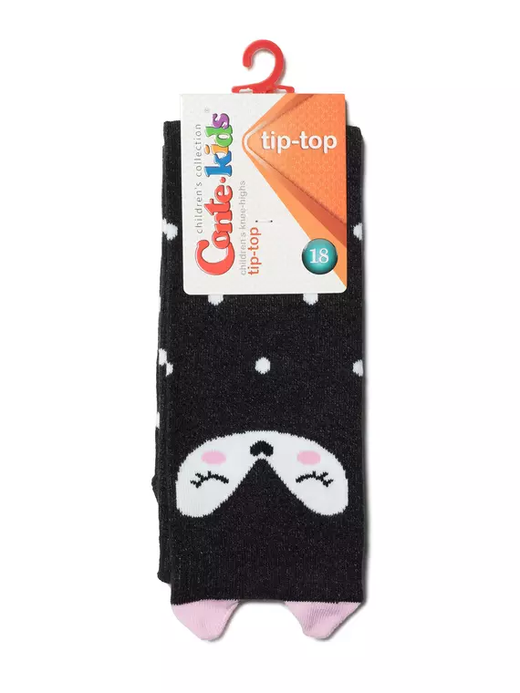 Хлопковые гольфы tip-top с забавными мордашками 043 черный, , 14, CONTE-KIDS, - 2