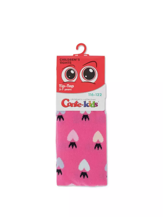 Хлопковые детские колготки tip-top 614 розовый, 4С-04СП, 116-122 (18), CONTE-KIDS,  - 2