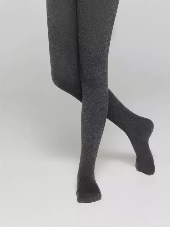 Плотные детские меланжевые колготки из микрофибры melange grafit, 20С-110СП, 128-134, CONTE ELEGANT,  - 2
