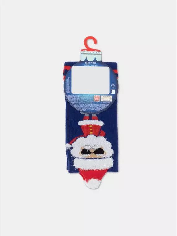 Детские новогодние носки new year 912 синий, 19С-64СП, 13-14, CONTE-KIDS,  - 4