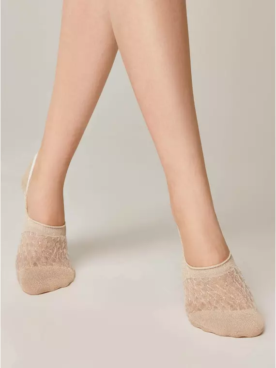 Подследники женские из вискозы с люрексом 236 кремовый, 21С-15СП, 36-37 (23), CONTE ELEGANT,  - 1