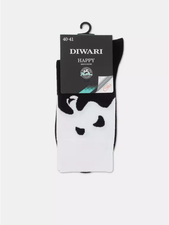 Носки мужские diwari happy 162 черный-белый, 17С-151СП, 42-43 (27), DIWARI,  - 3