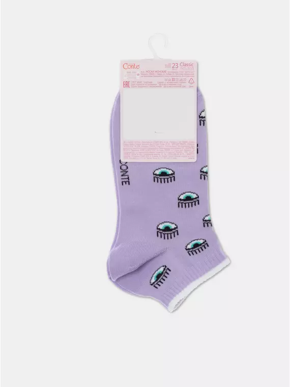 Носки женские с рисунком «eyes» classic 438 сиреневый, 7С-34СП, 36-37 (23), CONTE ELEGANT,  - 6