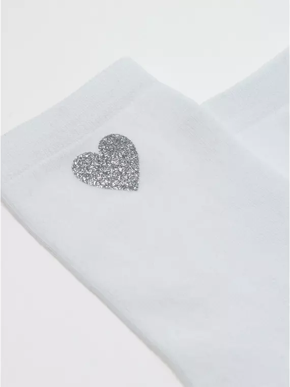 Носки женские из хлопка с сияющим рисунком "heart" 427 белый, 22С-40СП, 39-41 (25-27), CONTE ELEGANT,  - 7