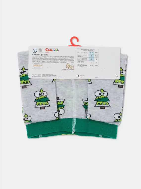 Детские новогодние колготки conte-kids new year 620 светло-серый, 21С-31СП, 104-110 (16), CONTE-KIDS,  - 6