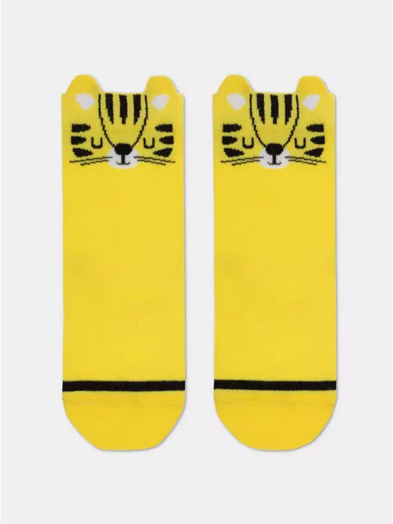 Хлопковые детские носки tip-top (мордашки) 605 желтый, 17С-59СП, 16, CONTE-KIDS,  - 1