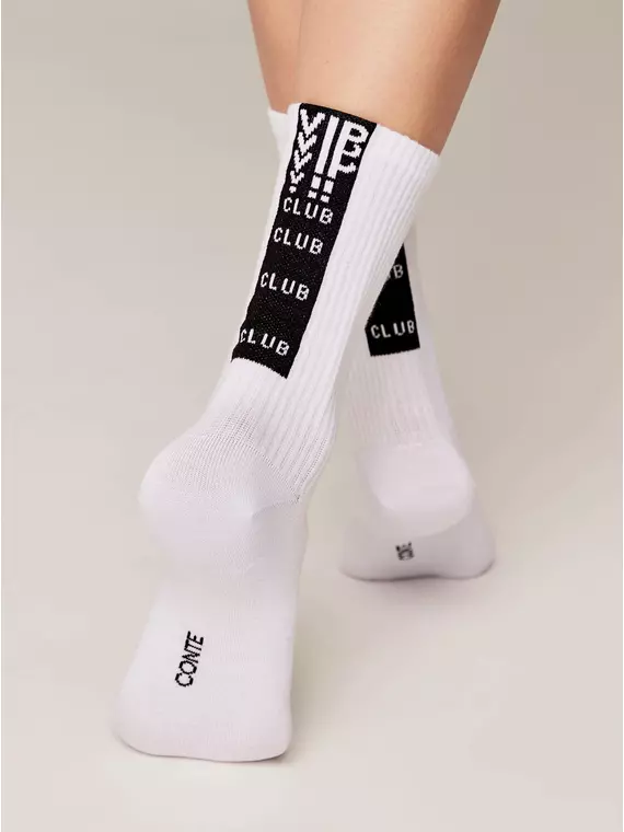 Носки женские хлопковые active (удлиненные) 433 белый-черный, 20С-20СП, 36-37 (23), CONTE ELEGANT,  - 3