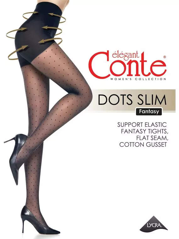 Колготки в точку с утягивающими шортиками dots slim, 22С-1СП, 5, CONTE ELEGANT,  - 6