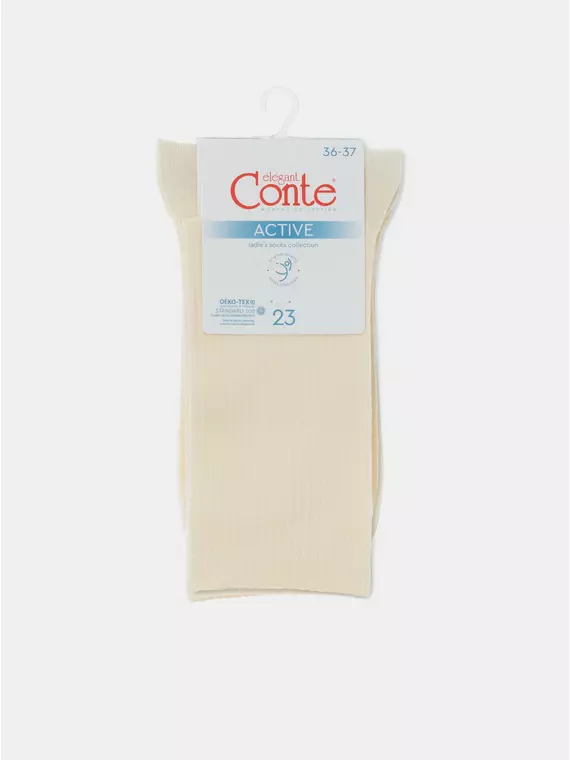 Удлиненные хлопковые женские носки active 000 кремовый, 20С-20СП, 38-39 (25), CONTE ELEGANT,  - 5