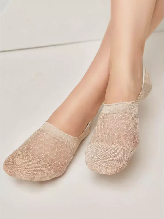 Подследники женские из вискозы с люрексом 236 кремовый, 21С-15СП, 36-37 (23), CONTE ELEGANT,  - 2