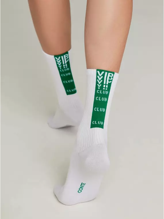 Носки женские (удлиненные) active 433 белый-зеленый, 20С-20СП, 36-37 (23), CONTE ELEGANT,  - 1