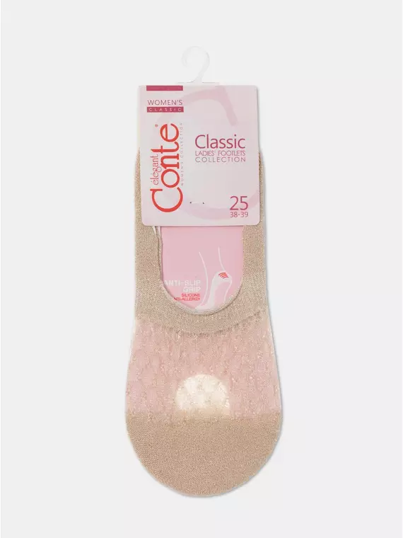 Подследники женские из вискозы с люрексом 236 кремовый, 21С-15СП, 36-37 (23), CONTE ELEGANT,  - 5