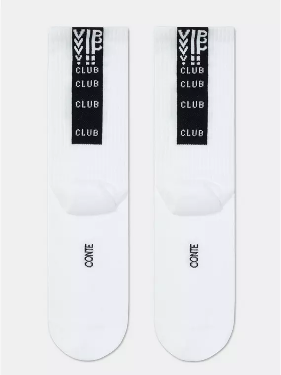 Носки женские хлопковые active (удлиненные) 433 белый-черный, 20С-20СП, 36-37 (23), CONTE ELEGANT,  - 4