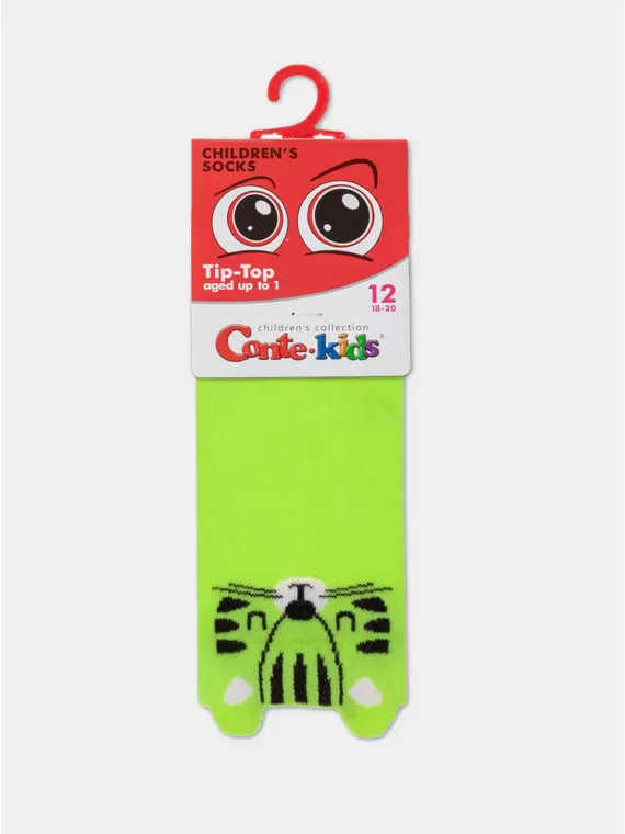 Хлопковые детские носки tip-top (мордашки) 605 салатовый, 17С-59СП, 18, CONTE-KIDS,  - 2