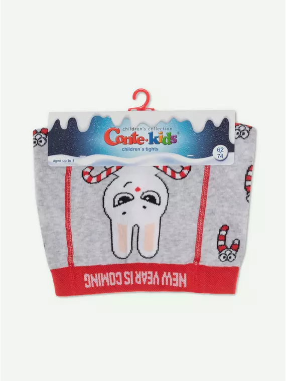 Детские новогодние колготки conte-kids new year 621 светло-серый, 21С-31СП, 62-74 (12), CONTE-KIDS,  - 3