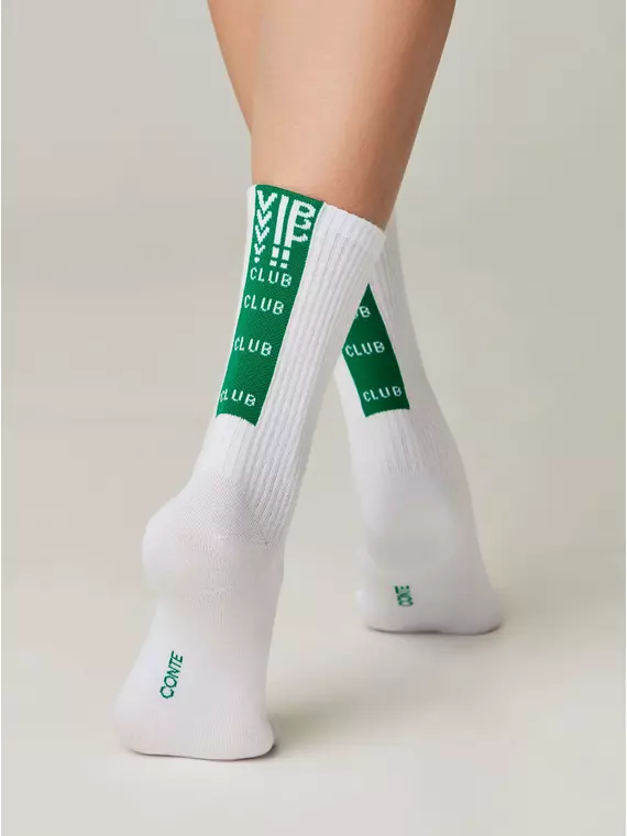 Носки женские (удлиненные) active 433 белый-зеленый, 20С-20СП, 36-37 (23), CONTE ELEGANT,  - 3