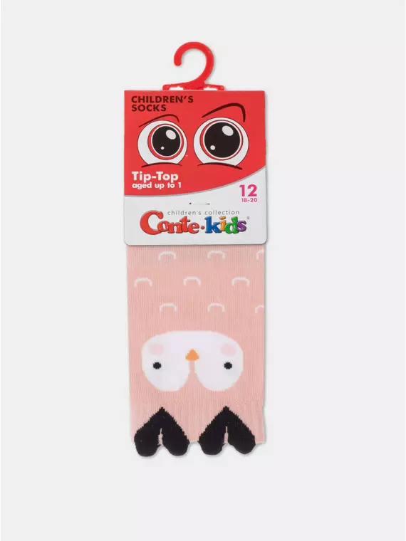 Хлопковые детские носки tip-top (мордашки) 603 пепельно-розовый, 17С-59СП, 12, CONTE-KIDS,  - 2