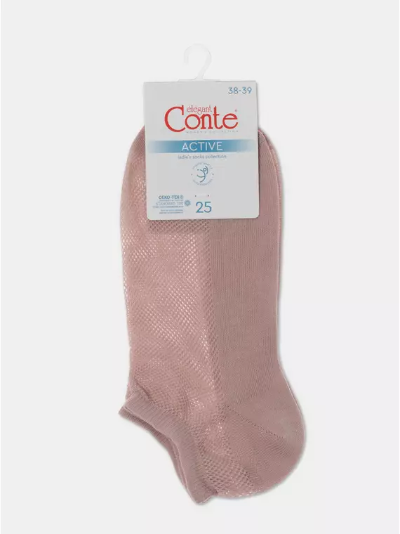Ультракороткие женские носки active с сеточкой 277 пепельно-розовый, 21С-191СП, 39-41 (27), CONTE ELEGANT,  - 5